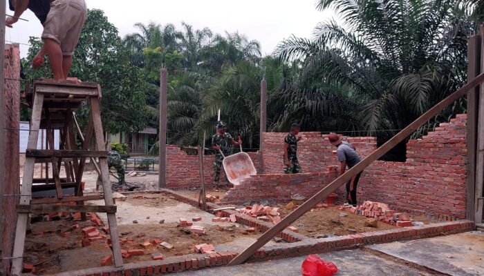 Satgas TMMD Kebut Pembangunan 5 unit Rumah Layak Huni di Bengkalis