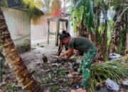 Ciptakan Lingkungan Bersih dan Nyaman, Satgas TMMD Bengkalis Bersihkan Pekarangan Masjid hingga Posko