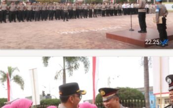 HARU DAN BANGGA MEWARNAI PAGI DI MAPOLRES DUMAI, 52 PERSONIL RESMI NAIK PANGKAT