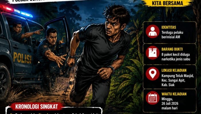 Kabur Saat Proses Pengembangan, Polisi Terus Buru Terduga Pengedar Narkoba di Siak